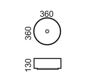 כיור מונח 36 ס"מ רוז בטון כהה מט ROSE סניטק