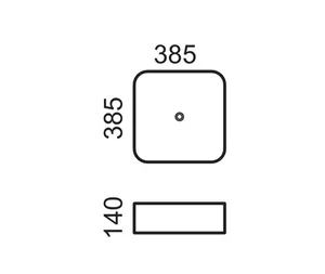 כיור מונח 38.5X38.5 ס"מ אורלינס בטון כהה מט ORLEANS סניטק