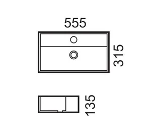 כיור מונח/תלוי 55.5X31.5 ס"מ מרגנית לבן מבריק MARGANIT סניטק