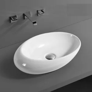 כיור מונח 49X30 ס"מ איילין לבן מבריק EILEEN סניטק