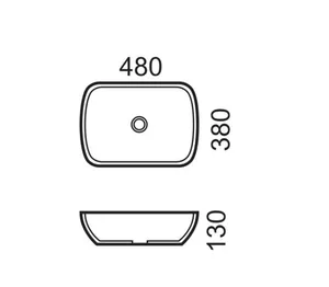 כיור מונח 48X38 ס"מ קוסמוס לבן מבריק COSMOS סניטק