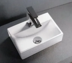 כיור מונח/תלוי 35.5X25 ס"מ רוקי לבן מבריק ROCKY סניטק