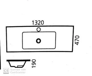 כיור רחצה סקיני 130X47X19 ס"מ SKINNY סניטק