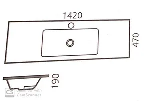 כיור רחצה סקיני 140X47X19 ס"מ SKINNY סניטק