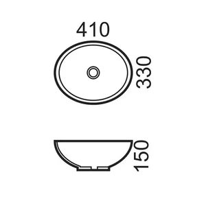 כיור מונח 41X33 ס"מ נורית בטון כהה מט NURIT סניטק