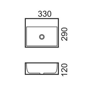 כיור מונח/תלוי 33X29 ס"מ סוניק לבן מבריק SONIC סניטק