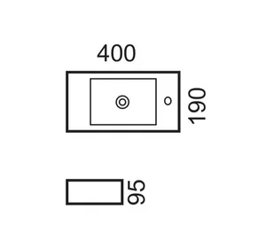 כיור מונח/תלוי 40X19 ס"מ סופיה לבן מבריק SOFIA סניטק