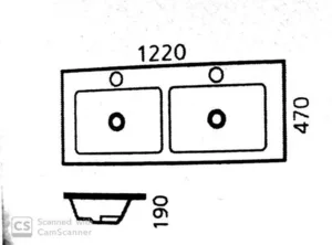 כיור רחצה סקיני 120 ס"מ כפול SKINNY סניטק