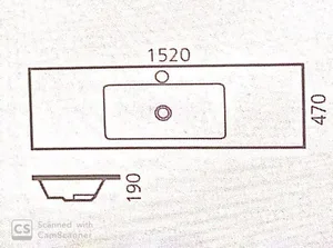 כיור רחצה סקיני 150X47X19 ס"מ SKINNY סניטק