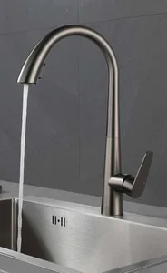 ברז מטבח נשלף מזלף דו מצבי זהב מוברש OB0809G סניטק