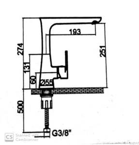 ברז מיקסר גבוה פיה מסתובבת ניקל - GS0141CH סניטק