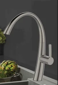 ברז מיקסר גבוה פיה מסתובבת מזלף נשלף דו מצבי ניקל - OB0801CH סניטק