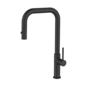 ברז מטבח נשלף פיה מסתובבת ומזלף דו מצבי שחור מט OB0807K סניטק