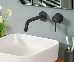 ברז קיר לכיור רחצה מונח דגם סודלייט שחור מט - GP0137K סניטק