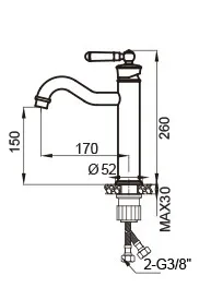 ברז מיקסר דגם ויולה ברונזה - AN0521BR סניטק