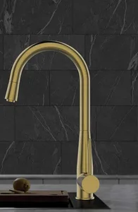 ברז מטבח נשלף מזלף חד מצבי ניקל מוברש OB0808N סניטק