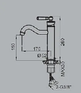 ברז מיקסר דגם ויולה שחור מט - AN0521K סניטק