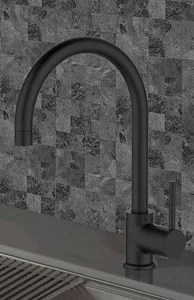 ברז מטבח גבוה פיה מסתובבת ניקל מוברש ZV0122N סניטק