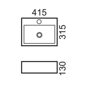 כיור מונח/תלוי 41.5X31.5 ס"מ דגם מרקיז לבן מבריק MARKIZ סניטק