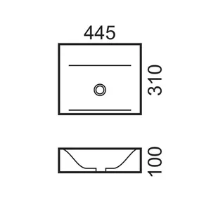 כיור מונח/תלוי 44.5X31 ס"מ דגם קריה לבן מבריק KRIA סניטק