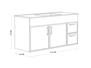 ארון תלוי 120/46 ס"מ דגם ונילה ב'וצר VANILLA DorRaphael