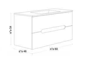 ארון תלוי 60/46 ס"מ דגם טולדו אינטגרלי TOLEDO DorRaphael
