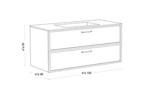 ארון תלוי 100/46 ס"מ דגם מיאמי אינטגרלי MIAMI DorRaphael