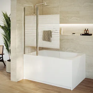 אמבטיון דופן קבועה + דלת כנף ג'קסון 120 ס"מ ניקל כרום DorRaphael