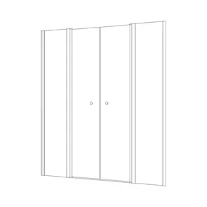 מקלחון חזית 2 דפנות קבועות + 2 דלתות על ציר אנדרסון 121-265 ס"מ שחור מט DorRaphael