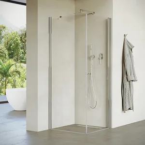 מקלחון פינתי דלת + דופן קבועה אורורה 66-97 ס"מ ניקל כרום DorRaphael