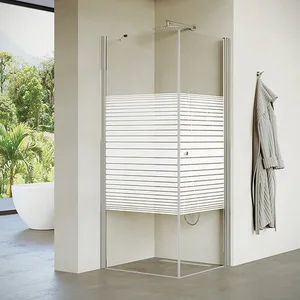 מקלחון פינתי דלת + דופן קבועה אורורה 66-97 ס"מ ניקל כרום DorRaphael