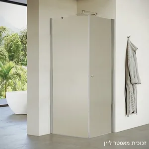 מקלחון פינתי דלת + דופן קבועה אורורה 66-97 ס"מ ניקל כרום DorRaphael