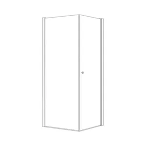 מקלחון פינתי דלת + דופן קבועה אורורה 66-97 ס"מ ניקל כרום DorRaphael