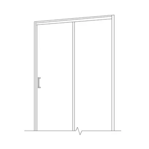 מקלחון חזית דופן קבועה ודלת אוונס 140-165 ס"מ שחור מט DorRaphael