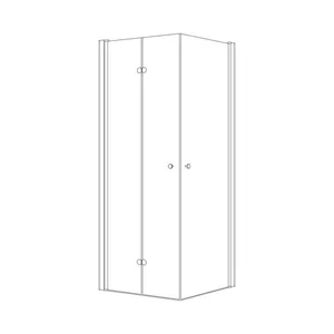 מקלחון פינתי דלת על ציר + דלת הרמוניקה זכוכית אפורה קופר 66-98 ס"מ שחור מט DorRaphael