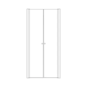 מקלחון חזית 2 דלתות על ציר זכוכית אפורה קווינזי 65-90 ס"מ שחור מט DorRaphael