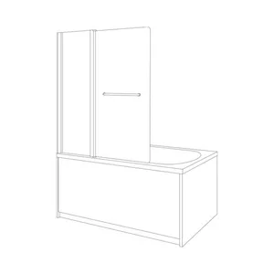 אמבטיון דופן קבועה + דלת כנף זכוכית אפורה ג'קסון 120 ס"מ שחור מט DorRaphael