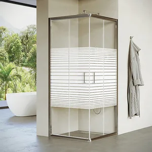 מקלחון הזזה פינתי 2 דפנות קבועות + 2 דלתות וושינגטון 66-89 ס"מ ניקל כרום DorRaphael