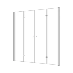 מקלחון חזית 2 דלתות הרמוניקה זכוכית אפורה נלסון 132-196 ס"מ שחור מט DorRaphael