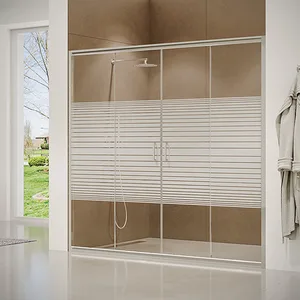 מקלחון חזית 2 דפנות קבועות + 2 דלתות הזזה אוונס 165-180 ס"מ ניקל כרום DorRaphael