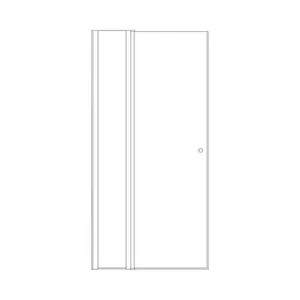 מקלחון חזית דופן קבועה + דלת על ציר זכוכית אפורה לוגן 92-145 ס"מ שחור מט DorRaphael