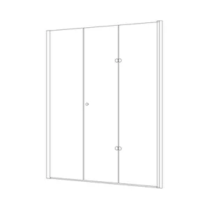 מקלחון חזית דלת הרמוניקה + דופן קבועה זכוכית אפורה קאסטל 96-158 ס"מ שחור מט DorRaphael