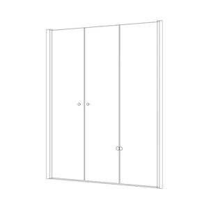 מקלחון חזית דלת הרמוניקה + דלת על ציר זכוכית אפורה פאיטו 165-190 ס"מ שחור מט DorRaphael