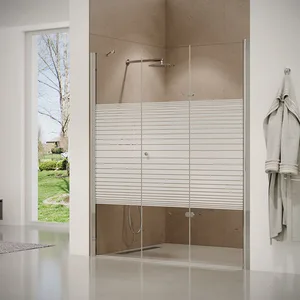 מקלחון חזית דלת הרמוניקה + דופן קבועה קאסטל 96-165 ס"מ ניקל כרום DorRaphael