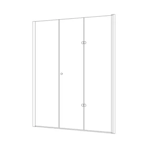 מקלחון חזית דלת הרמוניקה + דופן קבועה קאסטל 96-165 ס"מ ניקל כרום DorRaphael