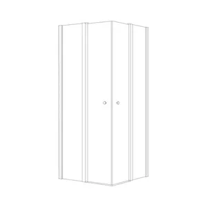 מקלחון פינתי 2 דלתות + 2 דפנות קבועות זכוכית אפורה מונרו 76-79 ס"מ / 86-89 ס"מ שחור מט DorRaphael