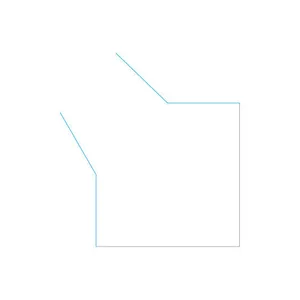 מקלחון פינתי 2 דלתות + 2 דפנות קבועות זכוכית אפורה מונרו 76-79 ס"מ / 86-89 ס"מ שחור מט DorRaphael