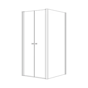 מקלחון פינתי 2 דלתות + דופן צד קבועה באקר 96-142.5 ס"מ שחור מט DorRaphael