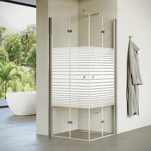 מקלחון פינתי 2 דלתות הרמוניקה מדיסון 80-82 ס"מ / 90-92 ס"מ ניקל כרום DorRaphael