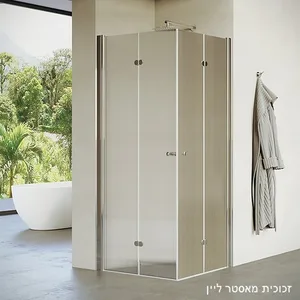 מקלחון פינתי 2 דלתות הרמוניקה מדיסון 96-98 ס"מ ניקל כרום DorRaphael